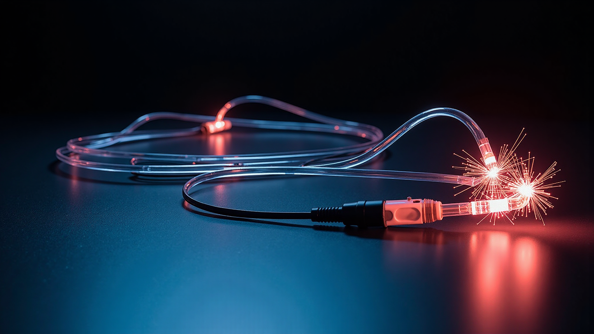 OTDR testing equipment analyzing fiber optic trace